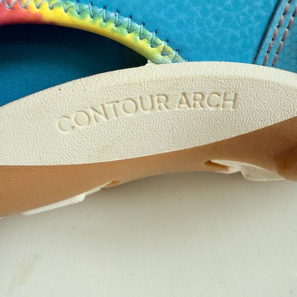 Keen Knotch Creek Sz 7 Open Toe Sandals Shoes Blue Yellow Adaptive Hook & Loop - Picture 8 of 11